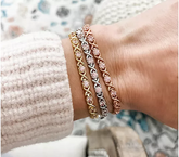 Diamonique Simulated Morganite XO Tennis Bracelet Sterling Silver, 8"